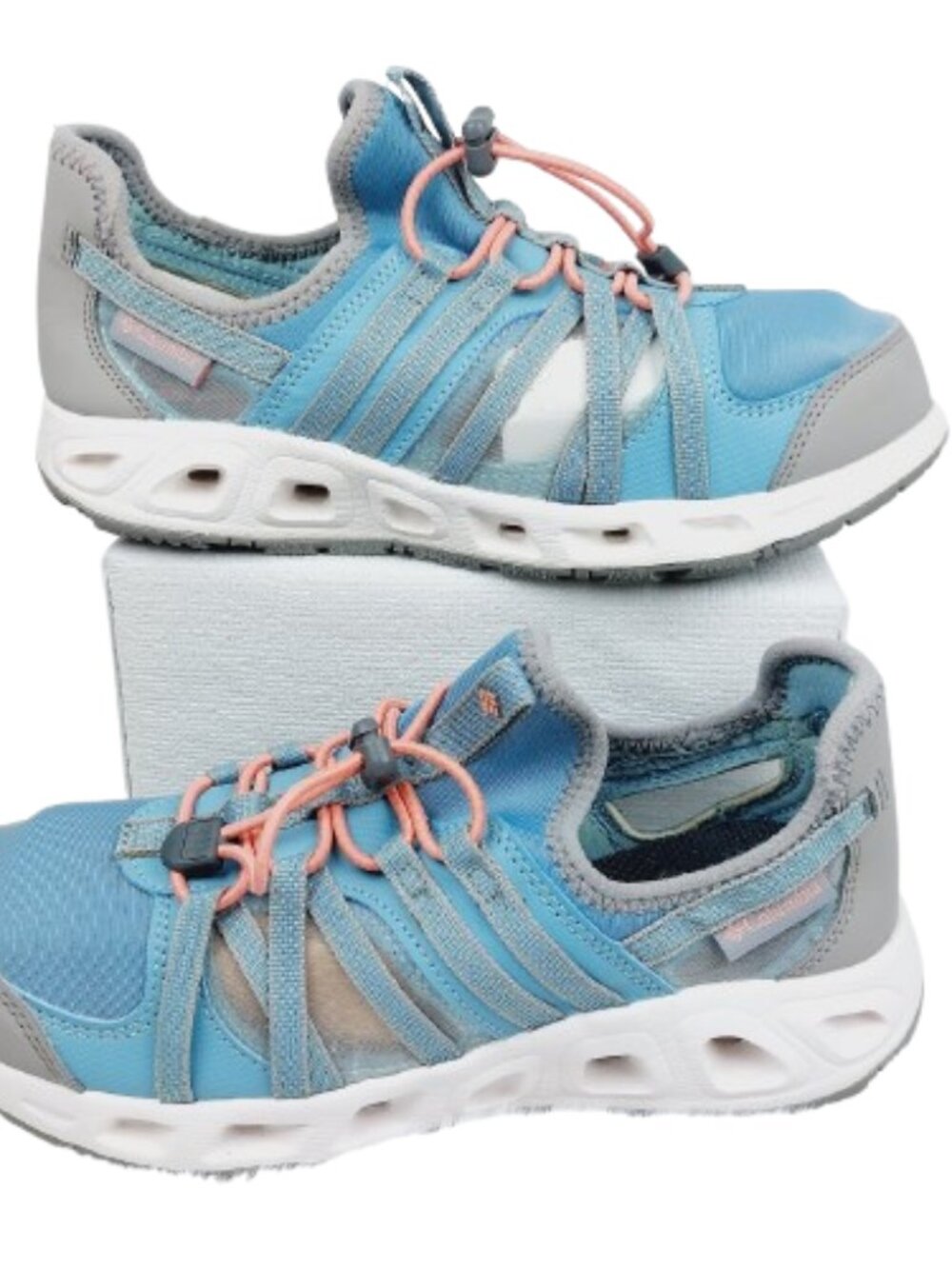 Columbia Girls' Blue Grey Okolona Lock-Laces Breathable Water Shoes Size 5